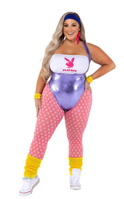 Playboy 80s Fitness | Costume-Shop.com - Pink/Purple/White/Yellow / S - image 3