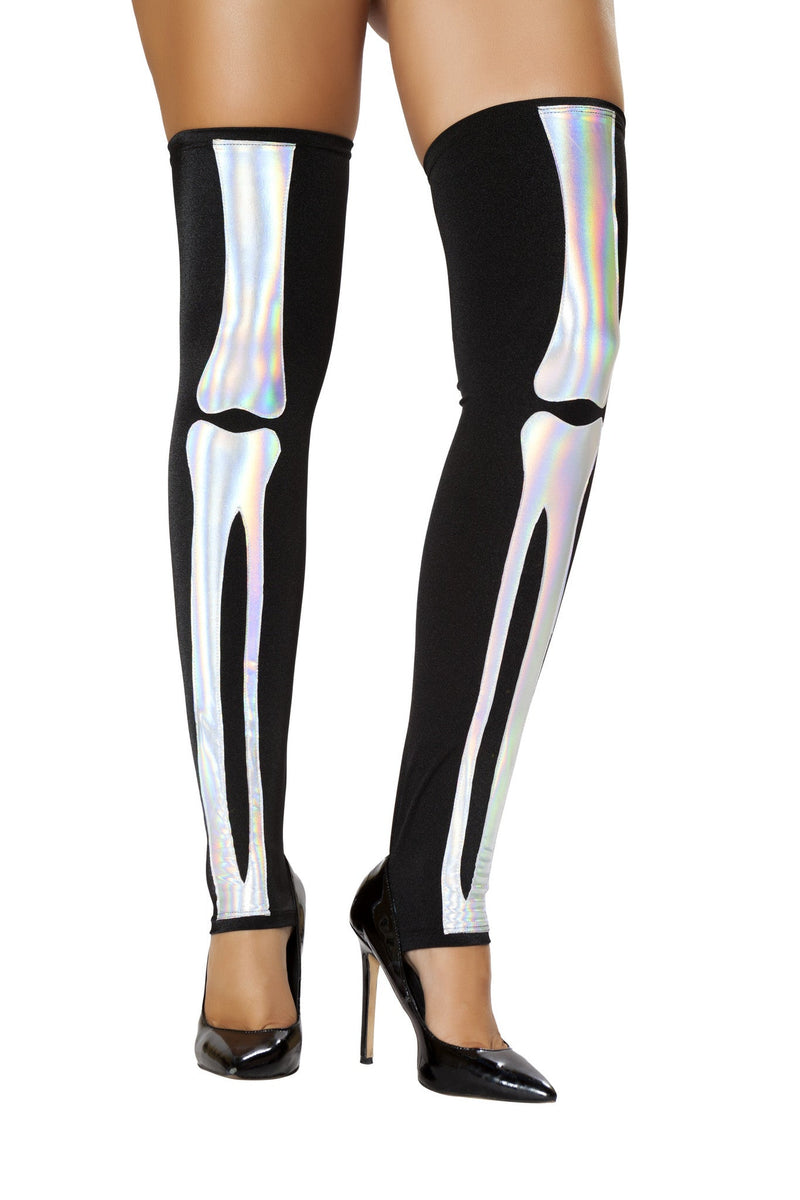 Skeleton Leggings | Costume-Shop.com - Black/Silver / O/S - image 1