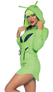 Alien Green Hoodie Dress | Costume-shop.com - Adult Small - image 3