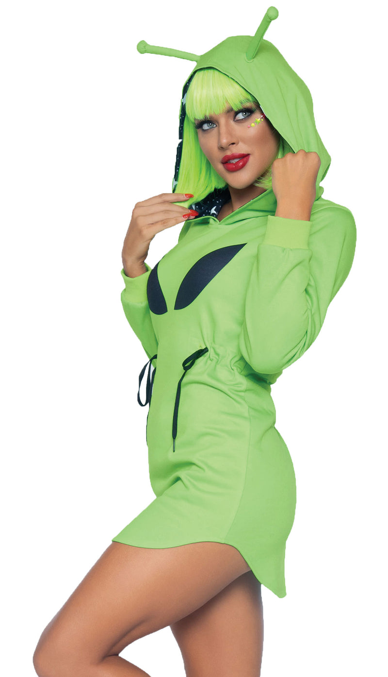 Alien Green Hoodie Dress | Costume-shop.com - Adult Small - image 3
