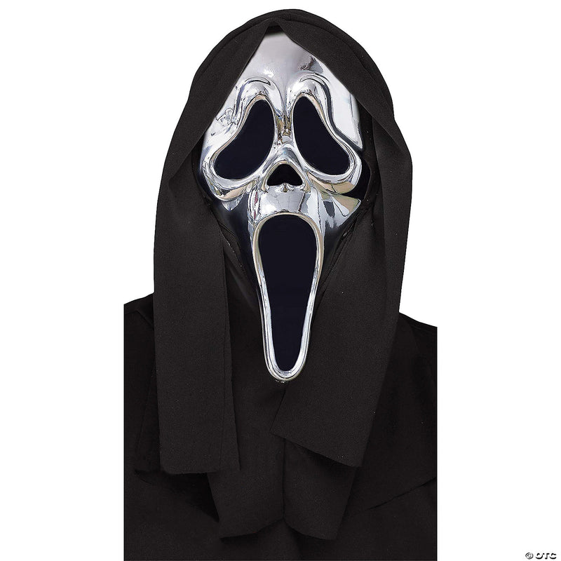 Adult Ghost Face Silver Chrome Mask - image 1