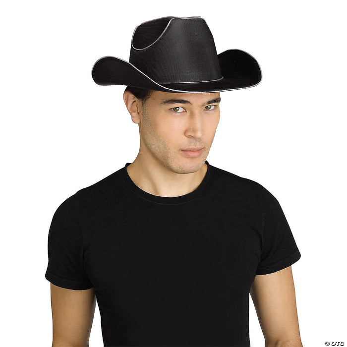 Adult Light-Up Black Cowhand Hat Costume