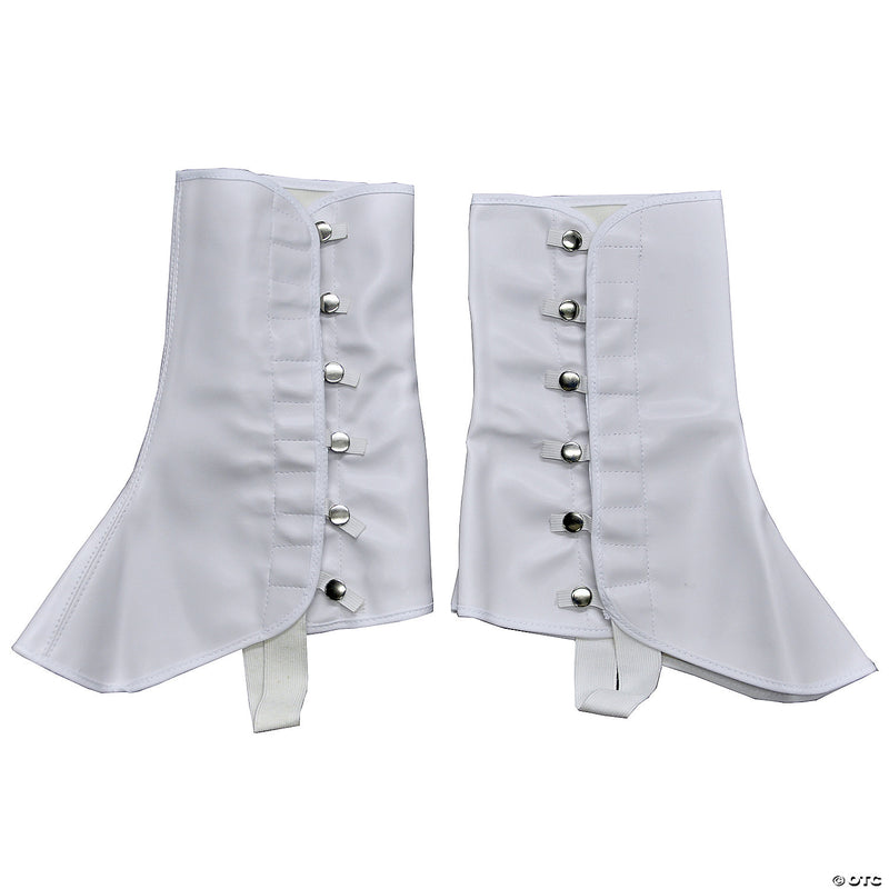 Adult 9" White Vinyl Spats - LARGE - image 1