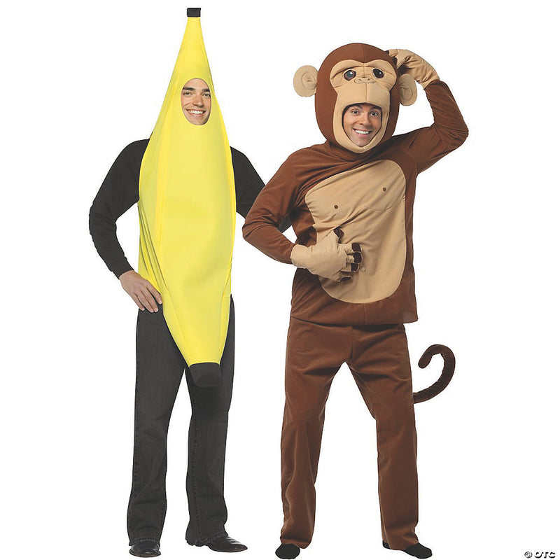 Adult Banana and Monkey Couple Costumes | Costume-shop.com