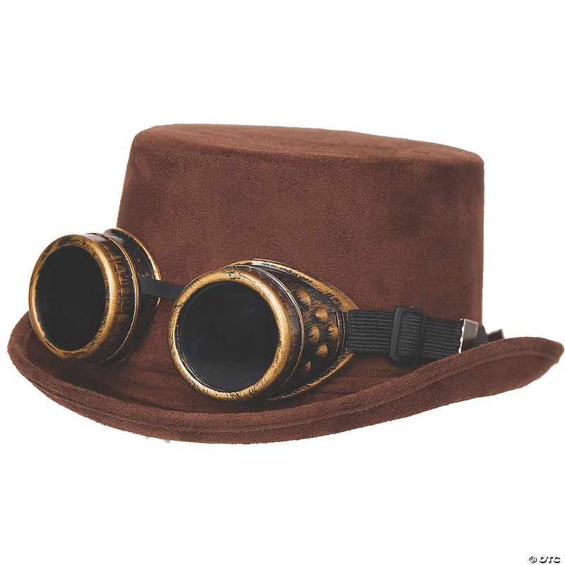 Adult Faux Suede Hat with Goggles - image 1