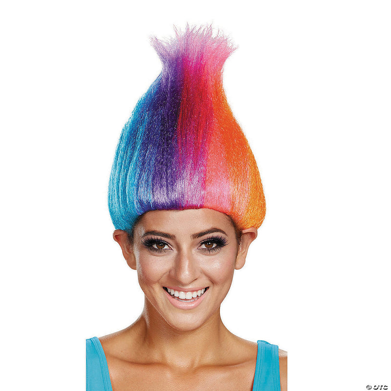 Adult Rainbow Colored Licensed Troll Wig - image 1