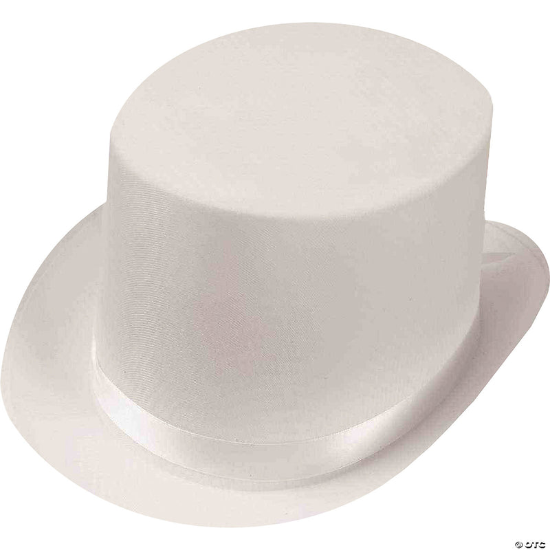 Adult Satin Top Hat - WHITE - image 1