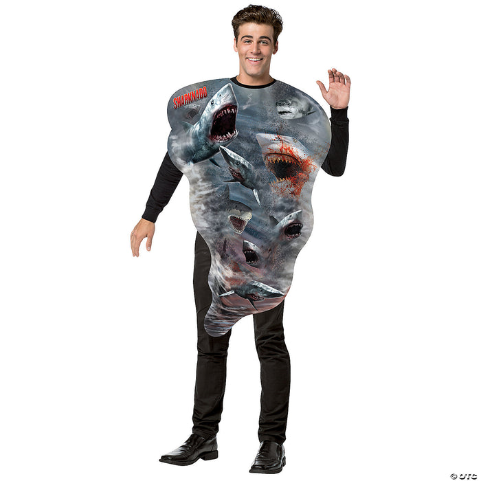 Swirl Into the Party! Adult Sharknado Tornado Costume - Unleash the Fury of the Sea and Sky! 🦈🌪️