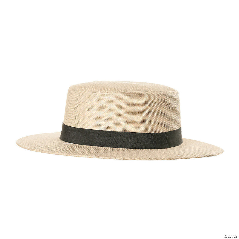 Adult Straw Hat with Black Band | Costume-shop.com - image 1