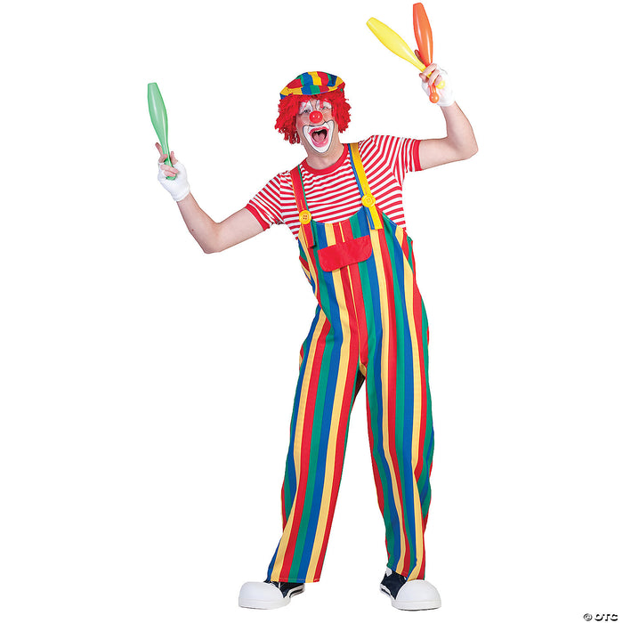 Adult Striped Clown Overalls  Ff606049