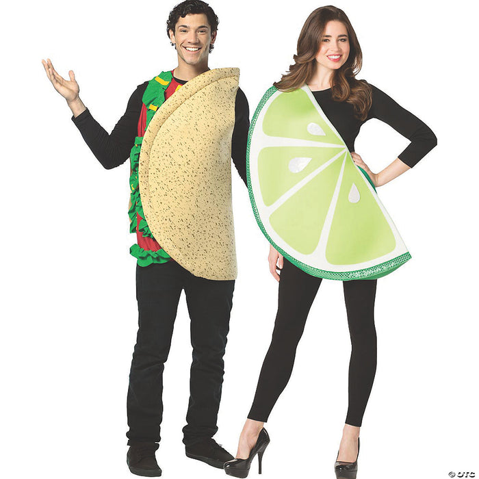 Fiesta Flavor! Adult Taco and Lime Couple Costumes - Spice Up the Party! 🌮🍋