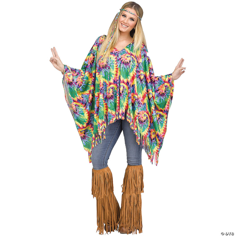 Groove On! Tie Dye Hippie Poncho | Costume-Shop.com - image 1