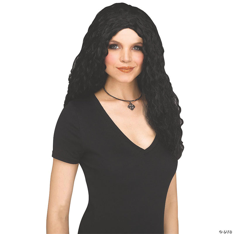 Adults Crimped Sorceress Wig - Black - BLACK - image 1