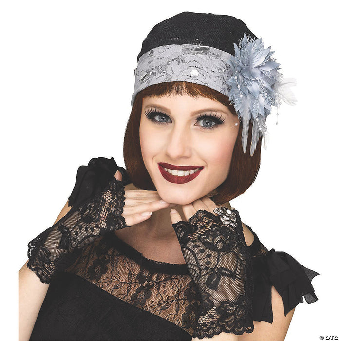 Adult's Flapper Cloche Hat & Mitts