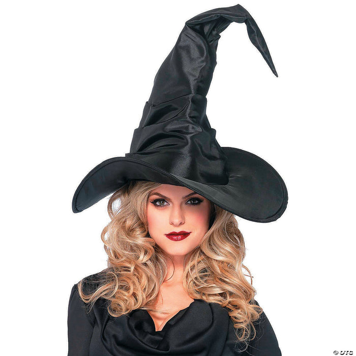 Adult’s Large Black Ruched Witch Hat