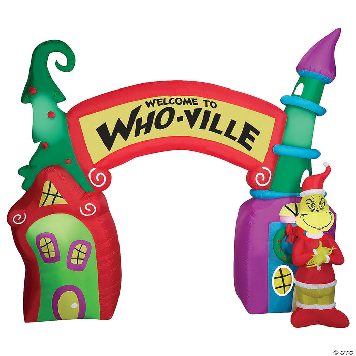 Airblown® Grinch in Whoville Archway Scene 144" Inflatable Christmas Outdoor Yard Decor