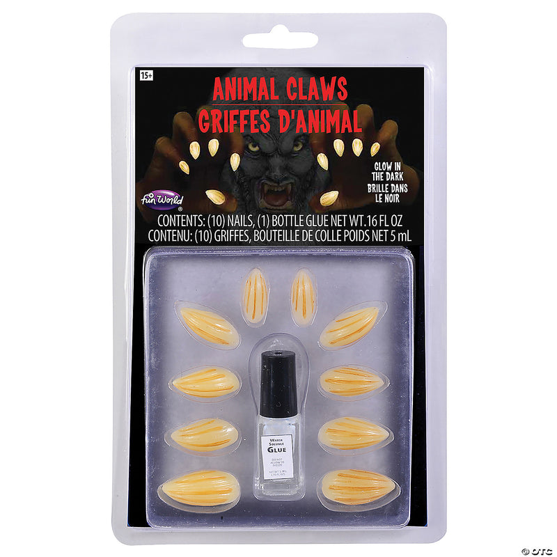 Animal Claws Glow-In-The-Dark Claws Kit | Costume-shop.com