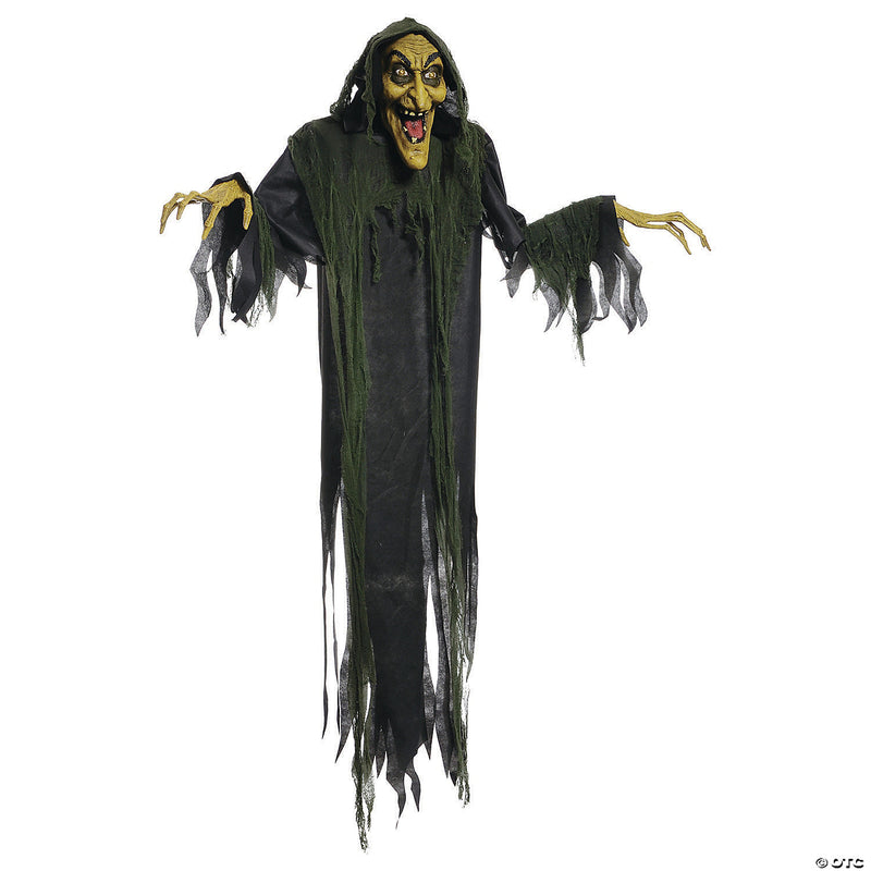 6' Animated Hanging Witch Halloween Decoration - image 1