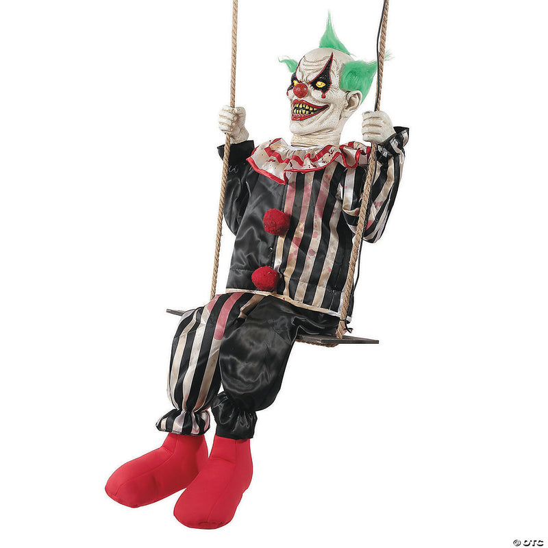 Animated Swinging Chuckles Clown Halloween Decoration - image 1