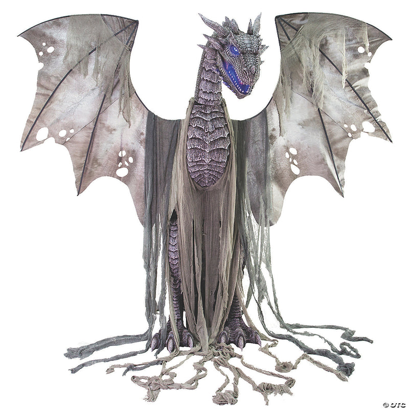 7' Animated Winter Dragon Halloween Decoration - image 1