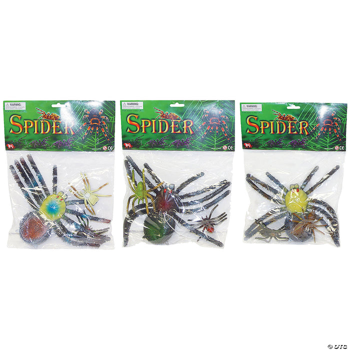 Assorted Rubber Spiders - 3 Pieces