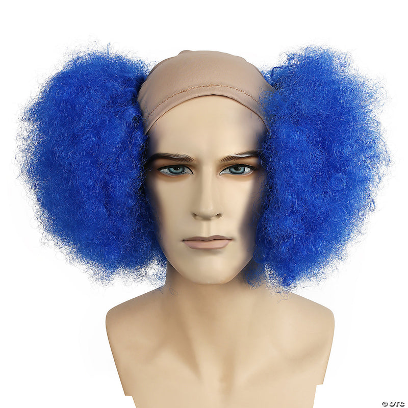 Curly Clown Wig with Bald Front - BLUE - image 1