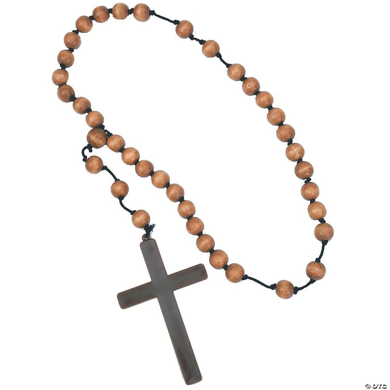 Beaded Necklace with Monk Cross - image 1