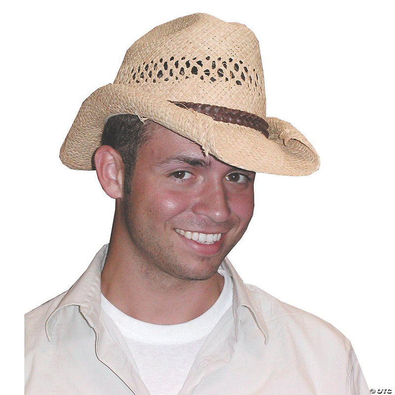 Beige Rolled Cowboy Hat - ONE SIZE - image 1