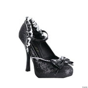 Black Glitter & Lace High Heel Shoes | Costume-shop.com - 6 - image 2