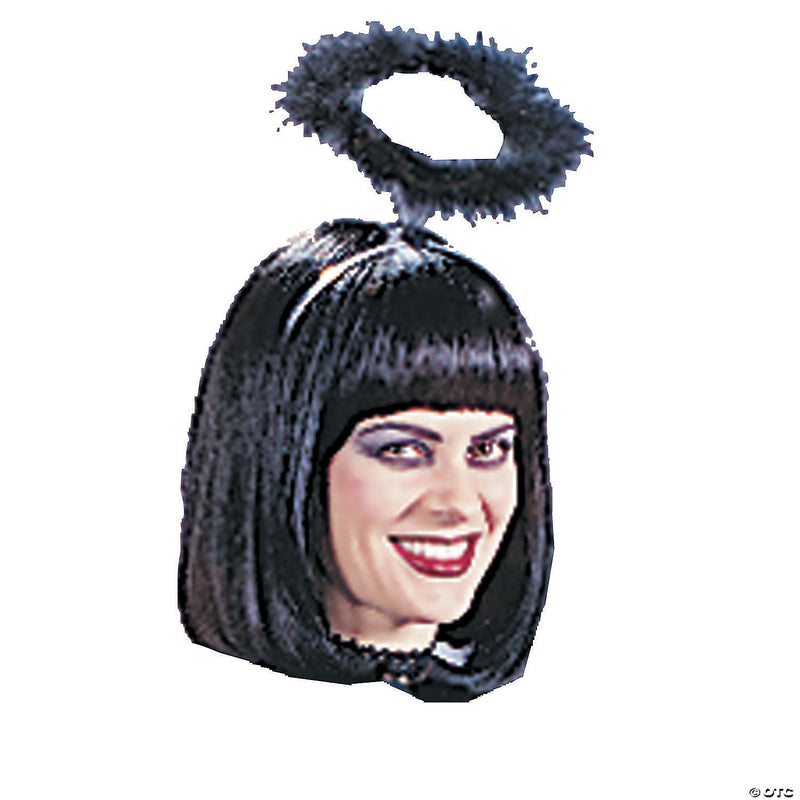 Black Marabou Angel Halo | Costume-Shop.com - BLACK - image 1