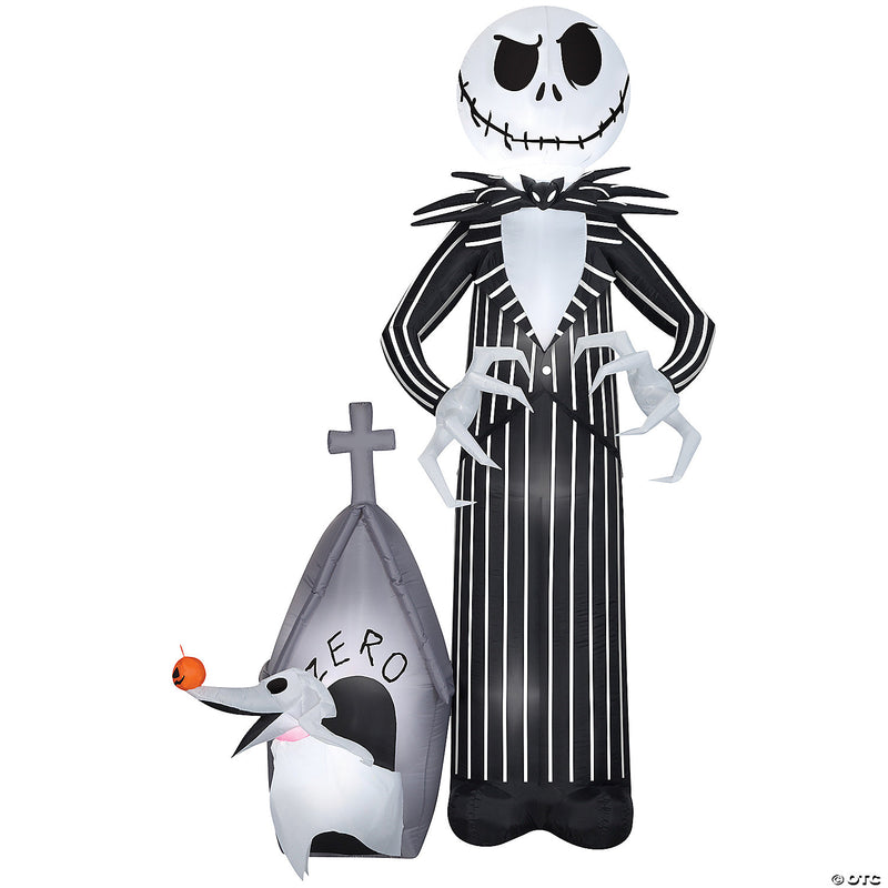 Blow Up Inflatable Giant Jack Skellington And Zero Outdoor Yard Decoration - image 1