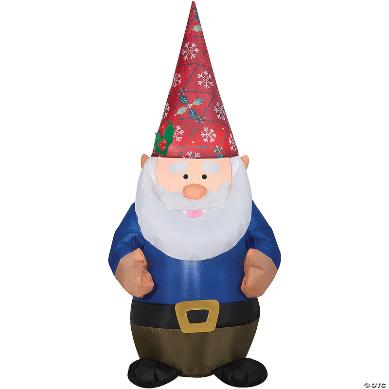 Inflatable Gnome with Christmas Hat Yard Decoration - image 1