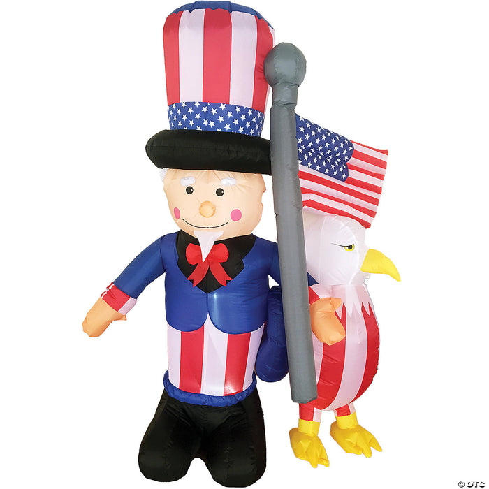 Blow Up Inflatable Inflatable Uncle Sam With Eagle Outdoor Yard Decoration