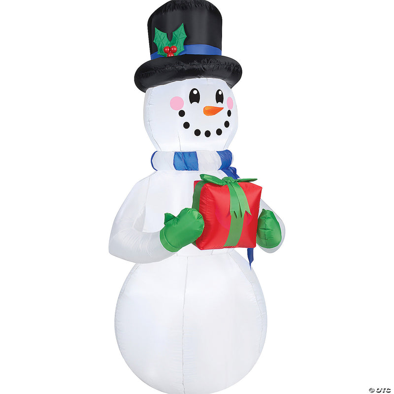 Inflatable Snowman with Present Yard Decoration - image 1