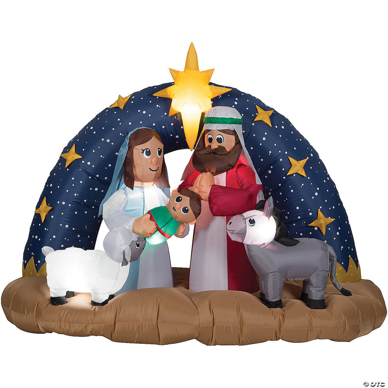 Blow Up Inflatable Snowy Night Nativity Yard Decoration - image 1
