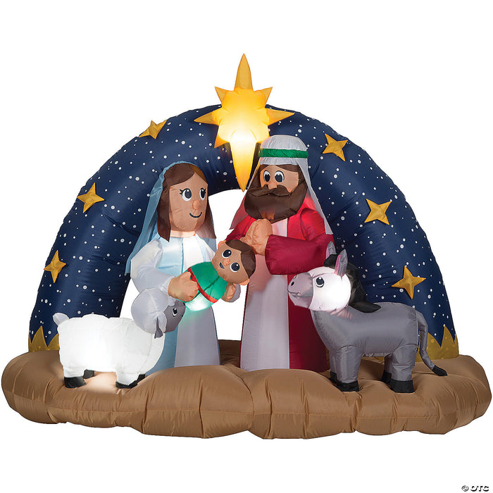 Blow Up Inflatable Snowy Night Nativity Outdoor Yard Decoration