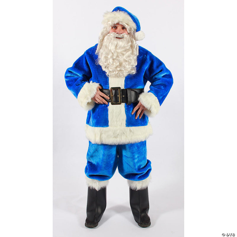 Blue Plush Santa Suit - LARGE - image 1