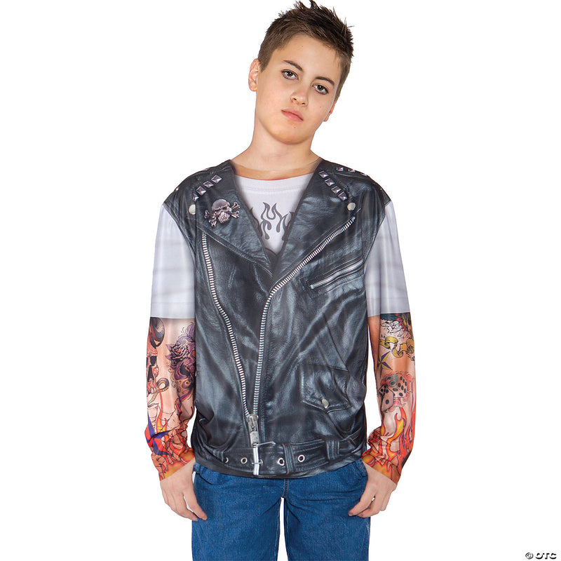 Boy's Biker Shirt Costume - CHILD MEDIUM - image 1