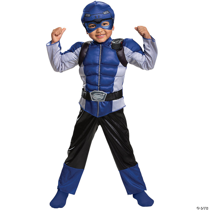 Boy's Blue Power Ranger Beast Morphers Muscle Costume