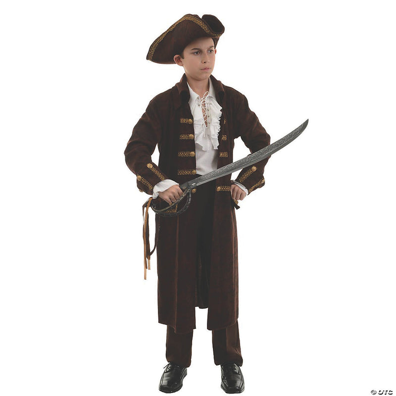 Boy's Brown Pirate Captain Costume - Large - CHILD LARGE - image 1