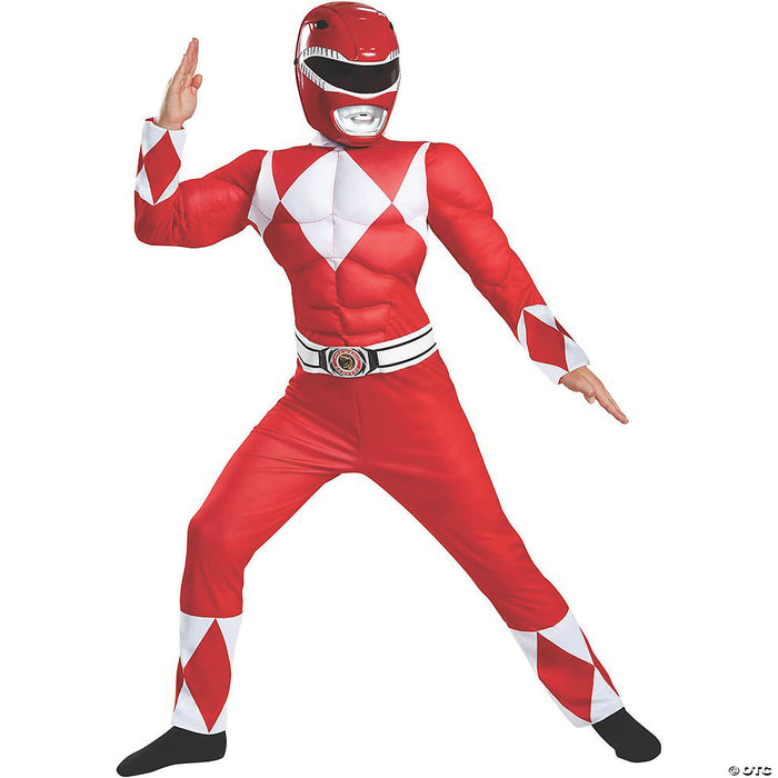 Boy’s Classic Muscle Red Ranger Costume - Medium