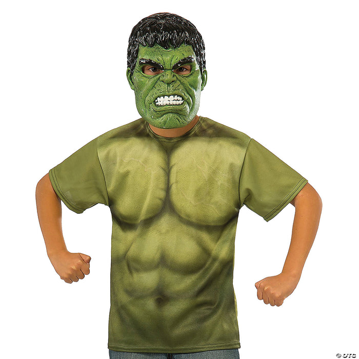 Boy's Hulk T-Shirt & Mask Costume Kit