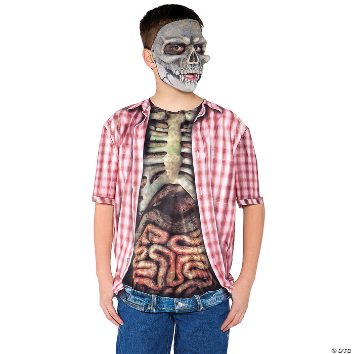 Boy's Skeleton with Guts Shirt Costume
