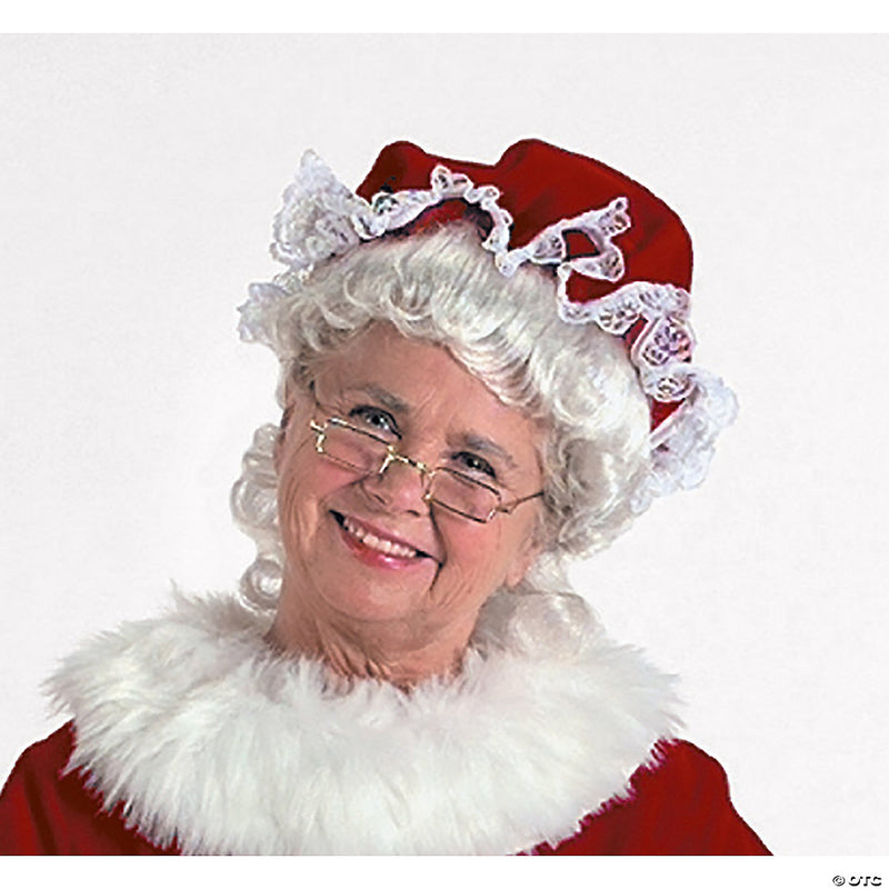Burgundy Velvet Mrs. Claus Mop Hat - image 1