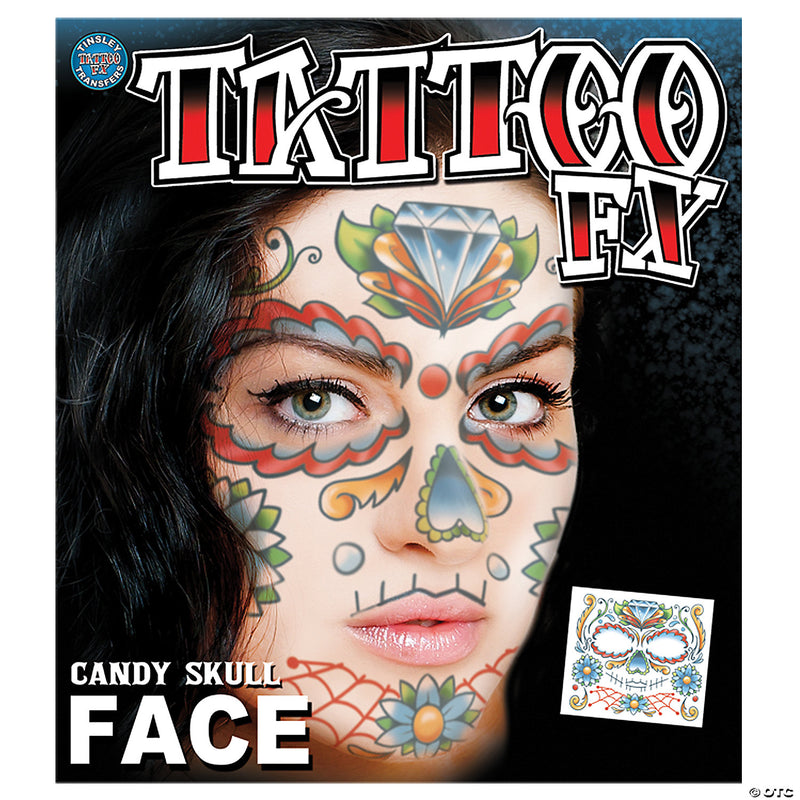 Candy Skull Face Tattoo - image 1
