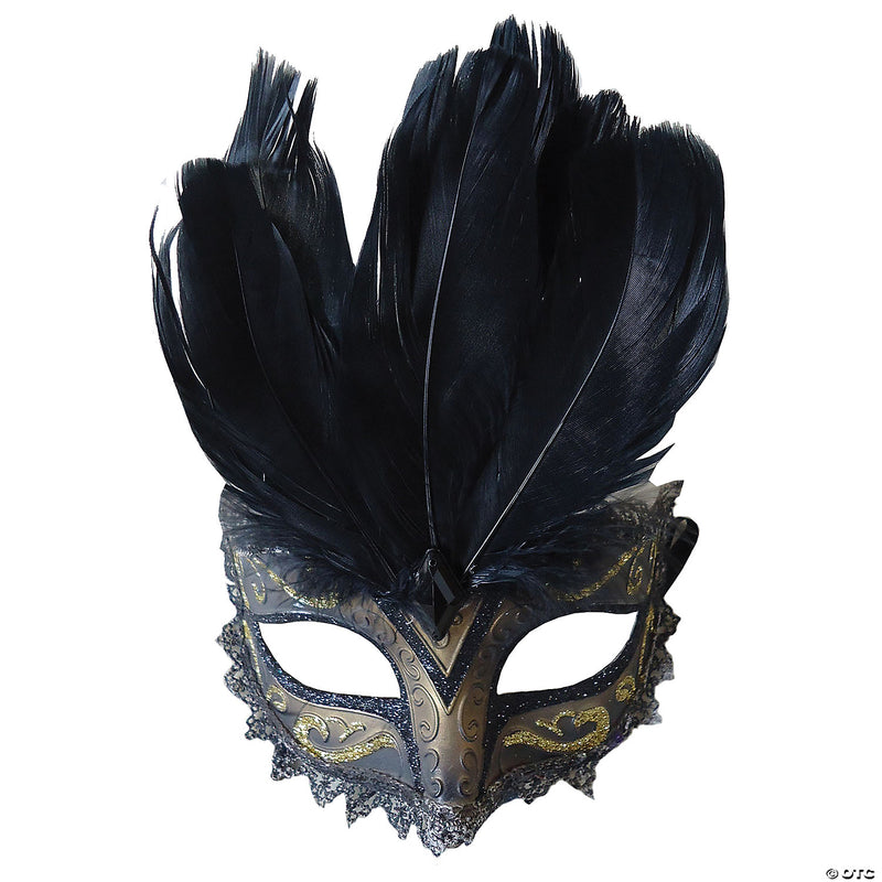 Carnival Eye Mask - BLACK - image 1