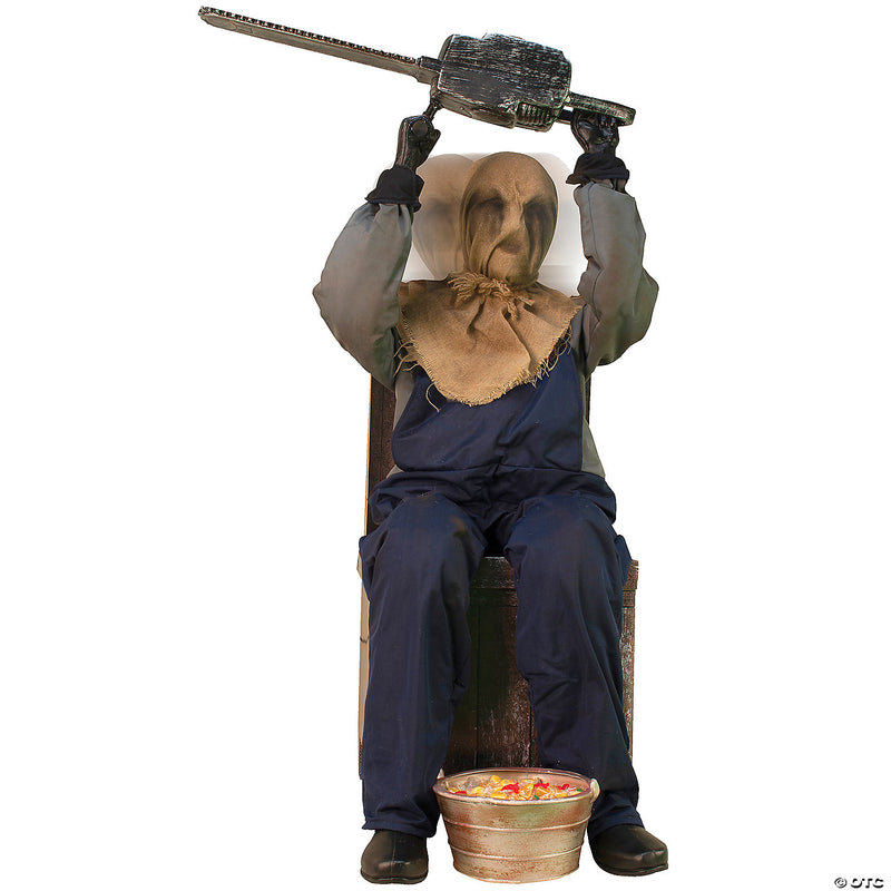Seated Chainsaw Greeter Animated Prop | Costume-Shop.com - image 1