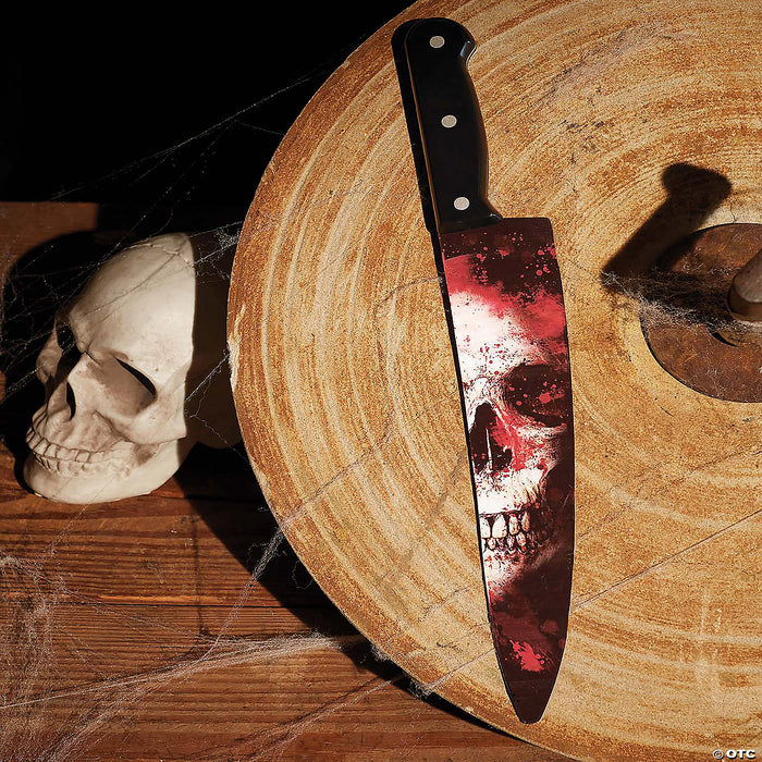 Chef Knife 15 inch Skull Graphic Blade