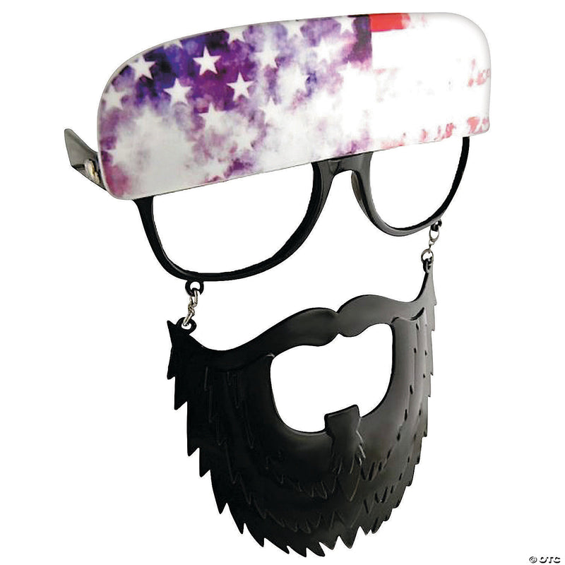 Clear Sun-Stache Glasses with Black Beard - image 1