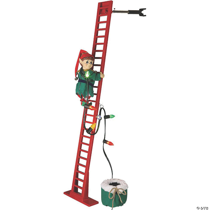 Climbing Elf with Ladder Christmas Decoration